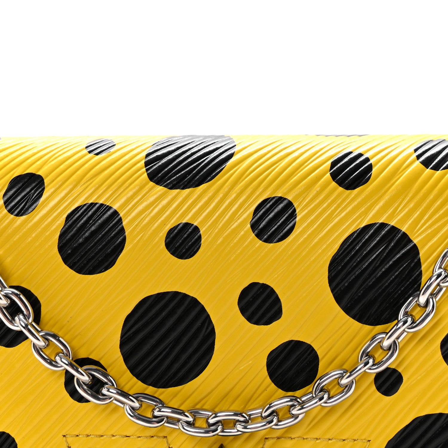 LV x YK Epi Infinity Dots Twist Belt Chain Wallet Yellow Black