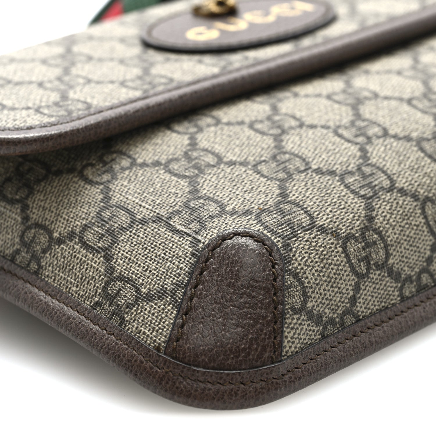 GG Supreme Monogram Neo Vintage Web Belt Bag Brown