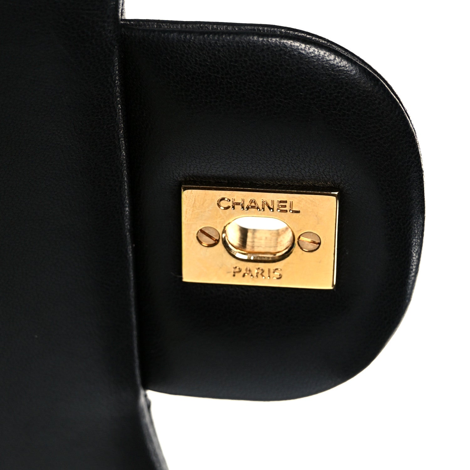 Lambskin Quilted Jumbo Double Flap Black