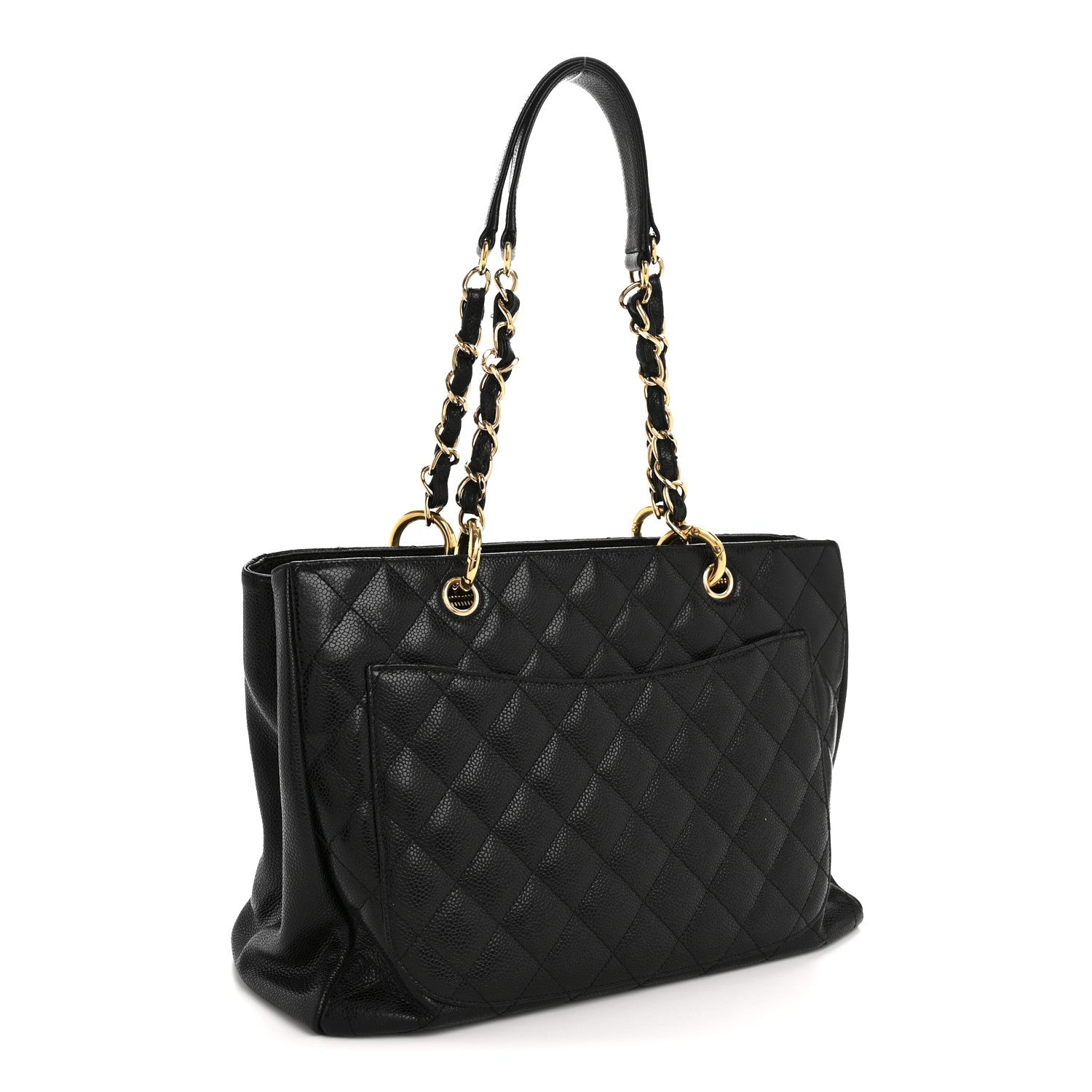 Caviar Quilted Grand Shopping Tote GST Black
