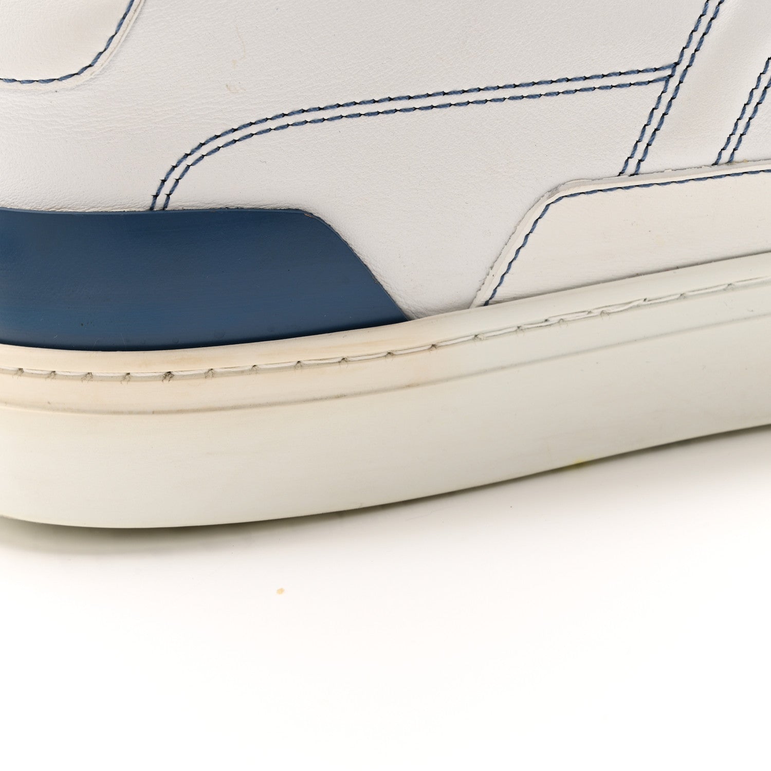 Calfskin Mens Deep Sneakers 44 White Bleu