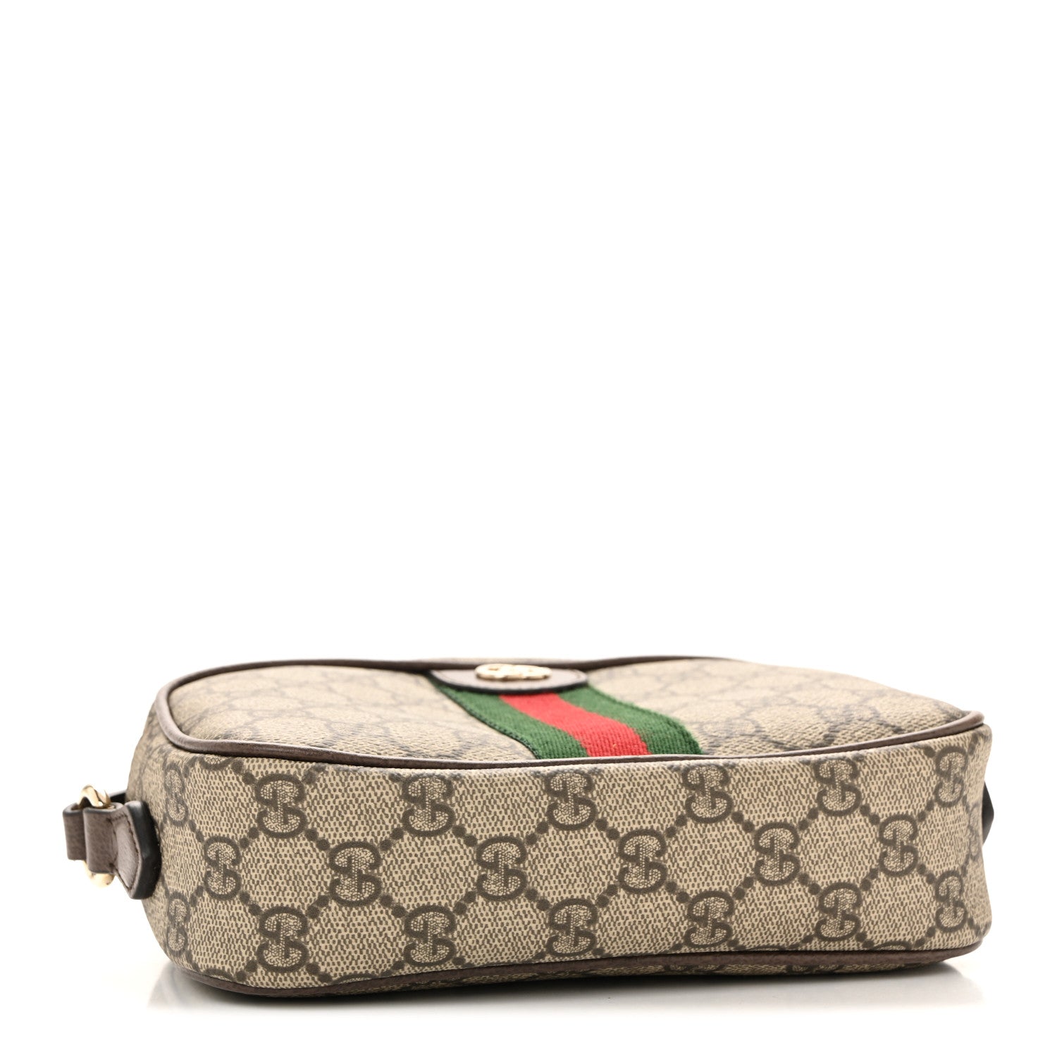 GG Supreme Monogram Web Small Ophidia Camera Bag Beige Dark Brown