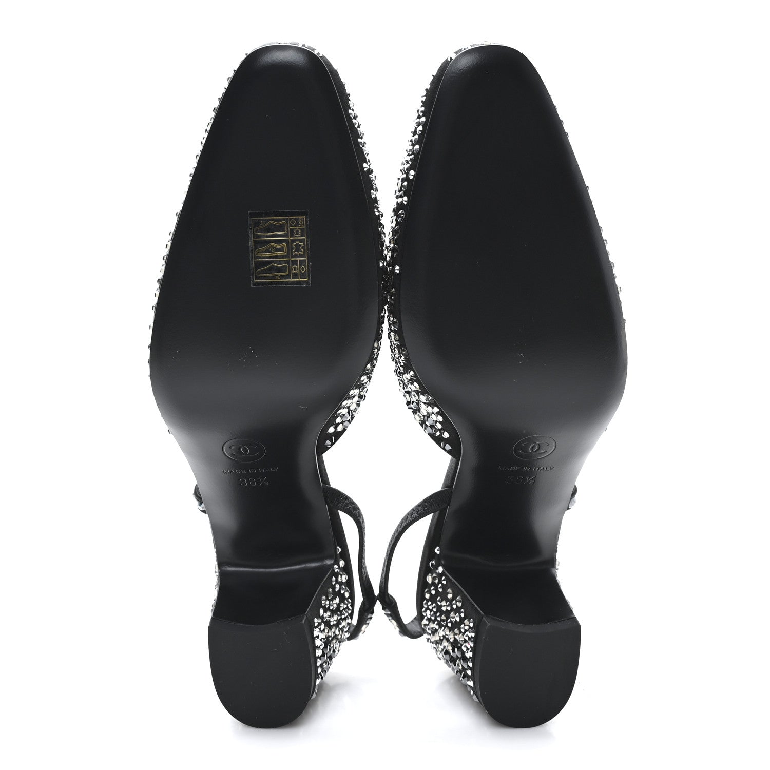 Strass Cap Toe CC Slingback Pumps 38.5 Black