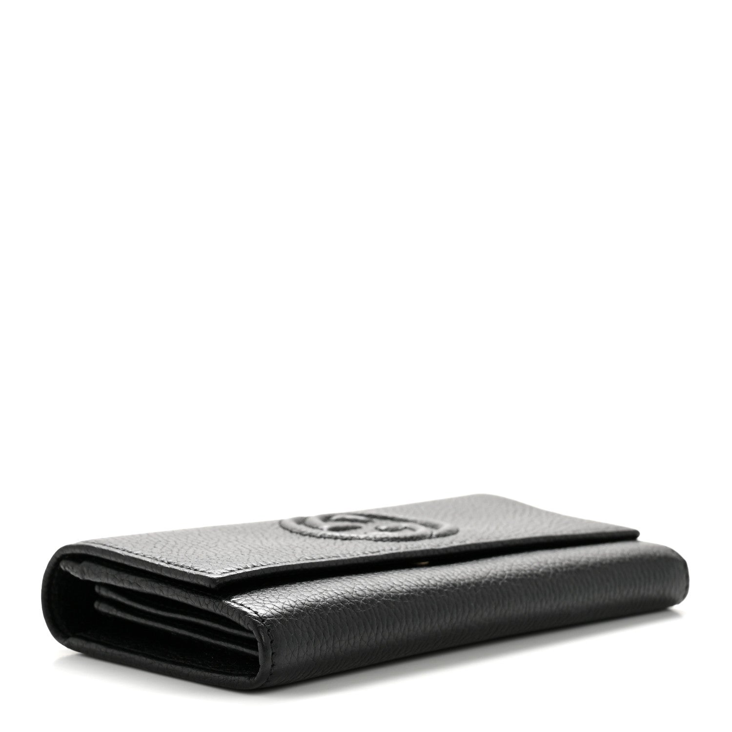 Pebbled Calfskin Large Soho Continental Wallet Black