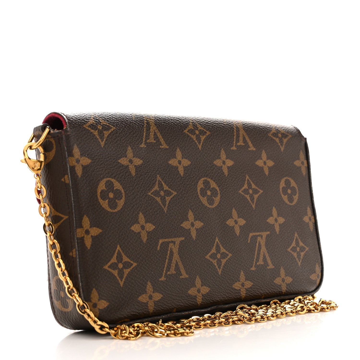 Monogram Pochette Felicie Chain Wallet Fuchsia