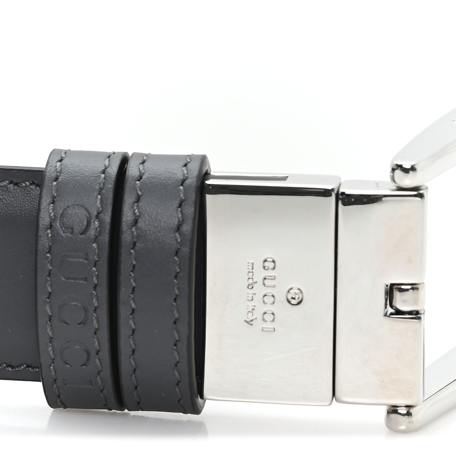 Selleria Calfskin GG Supreme Monogram Reversible Belt 95 38 Graphite Grey Black