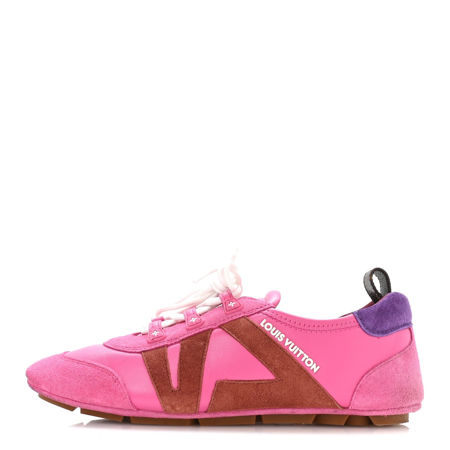 Suede Calfskin LV Sneakerina Sneakers 37 Fuchsia Pink
