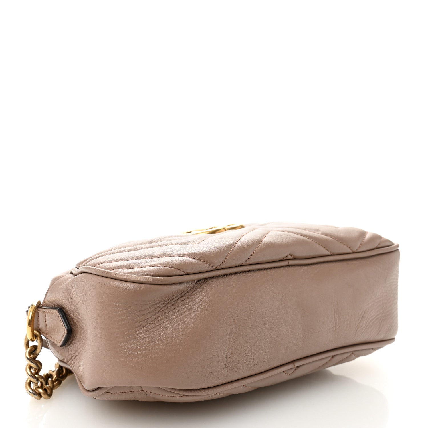 Calfskin Matelasse Small GG Marmont Chain Shoulder Bag Porcelain Rose