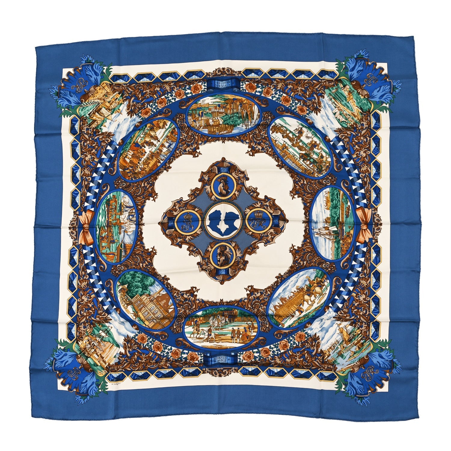 Silk L'entente Cordiale Scarf 90