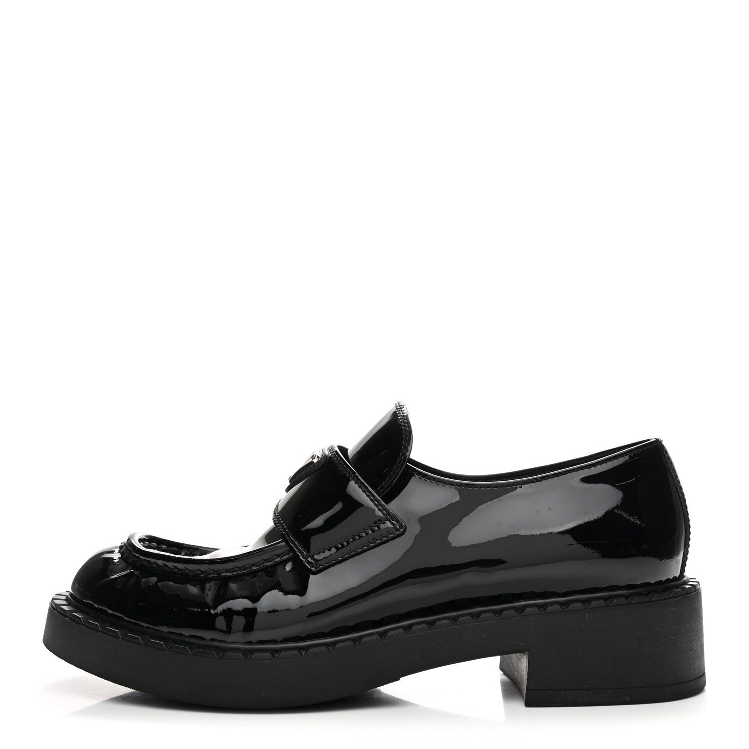 Vernice Triangle 50mm Loafers 38.5 Black