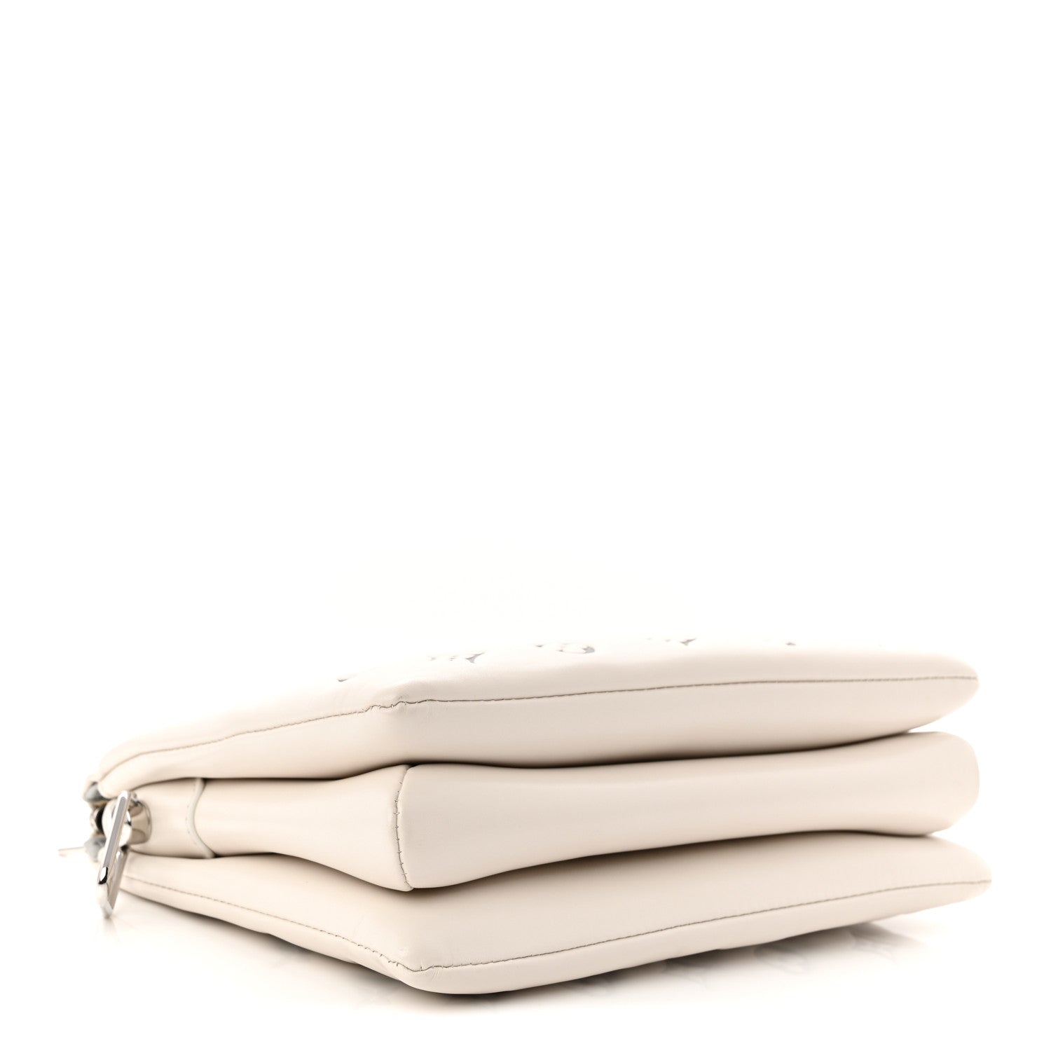 Lambskin Embossed Monogram Coussin PM Cream Grey