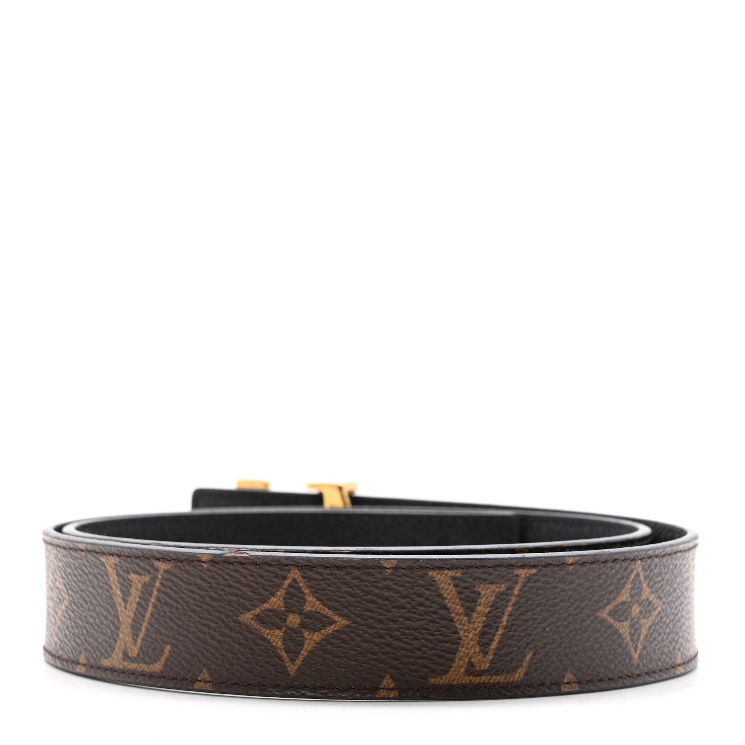 Calfskin Monogram 30mm LV Initiales Reversible Belt 80 32 Black