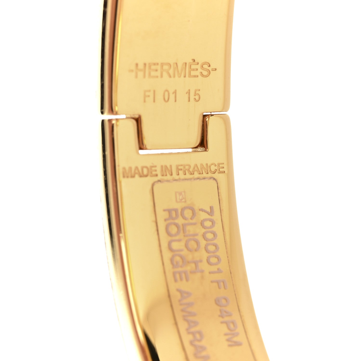 Enamel Narrow Clic Clac H Bracelet GM Rouge Amarante