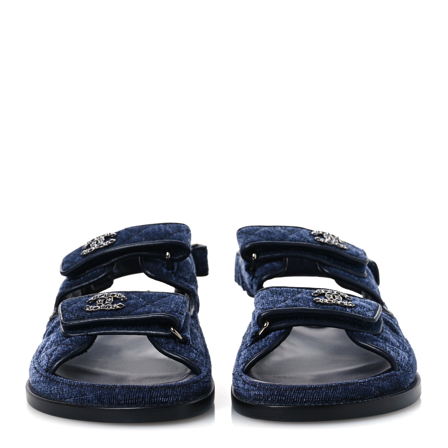 Velvet Velcro Dad Sandals 37.5 Blue