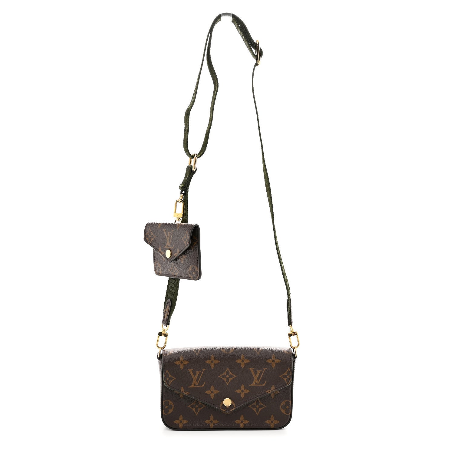 Monogram Felicie Strap & Go Kaki