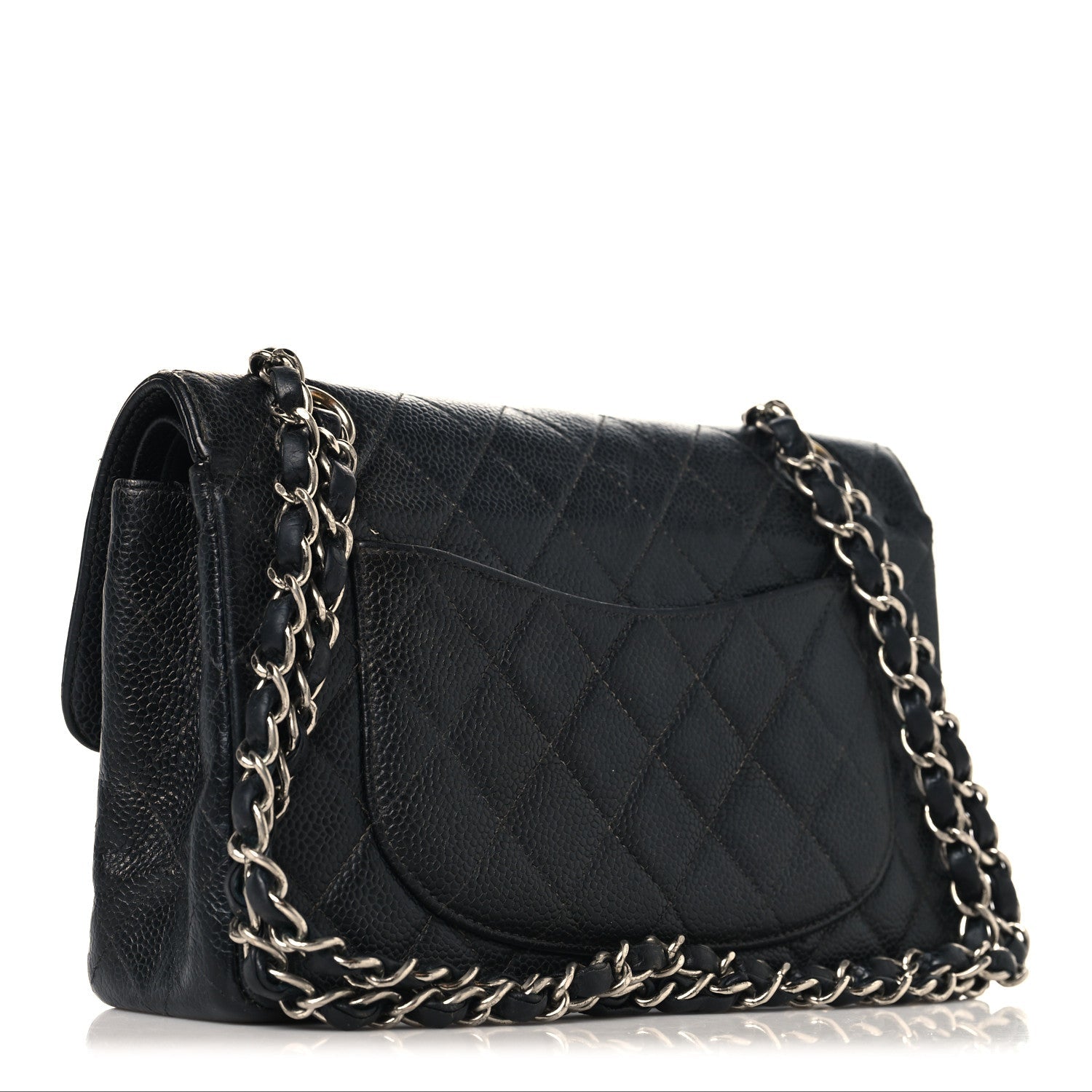 Caviar Quilted Small Double Flap Black