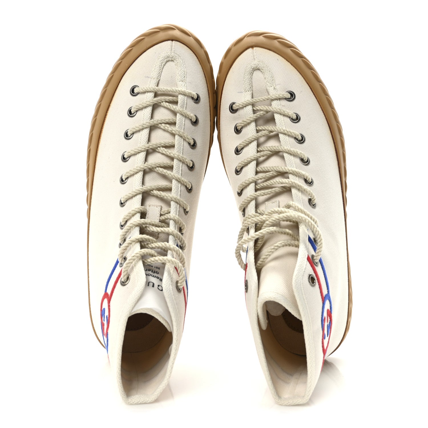 Canvas Interlocking G Mens High Top Sneakers 8.5 Mystic White