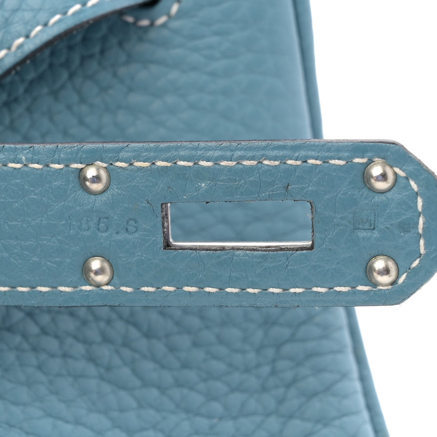 Taurillon Clemence Shoulder Kelly 42 Blue Jean