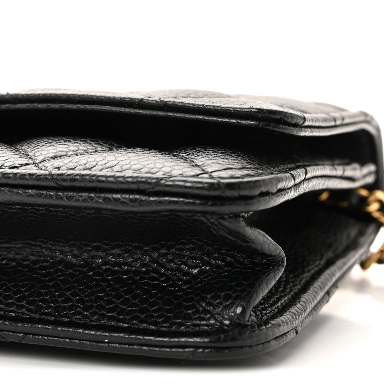 Caviar Quilted Wallet On Chain WOC Black