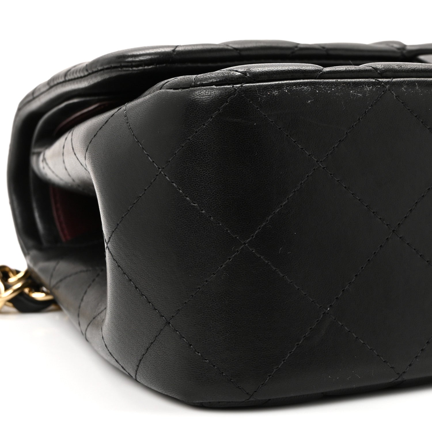 Lambskin Quilted Jumbo Double Flap Black