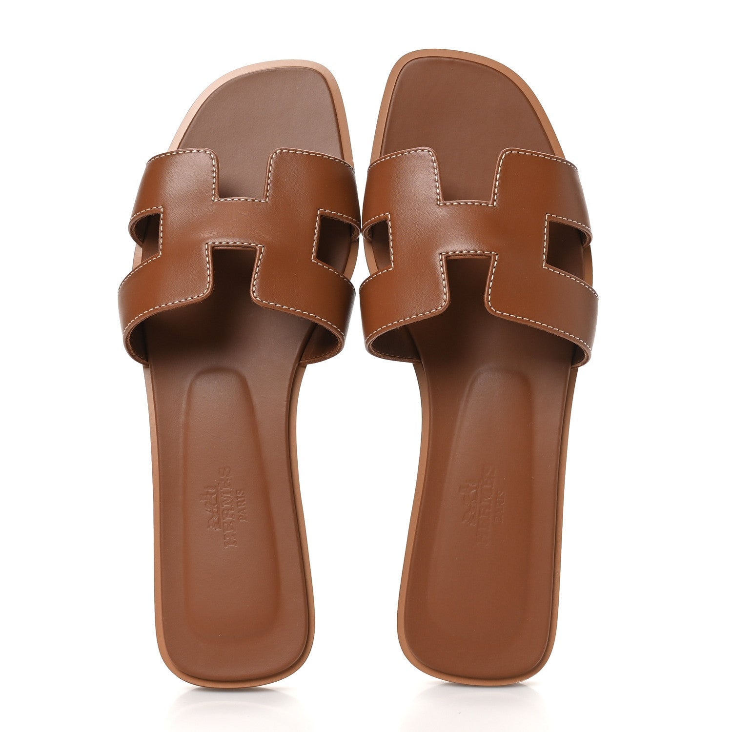 Box Calfskin Oran Sandals 37.5 Gold