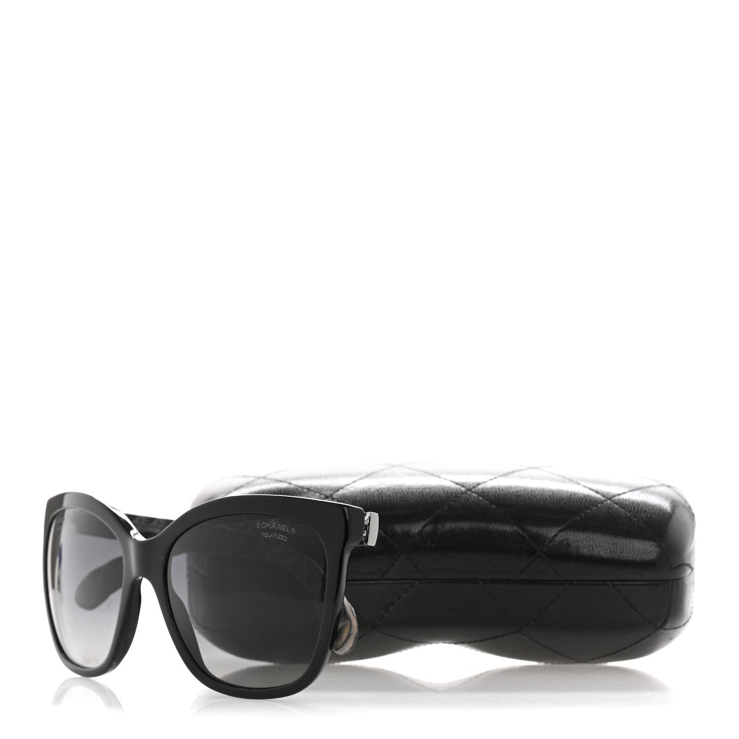 Acetate Quilted Polarized Butterfly CC Sunglasses 5288-Q Black