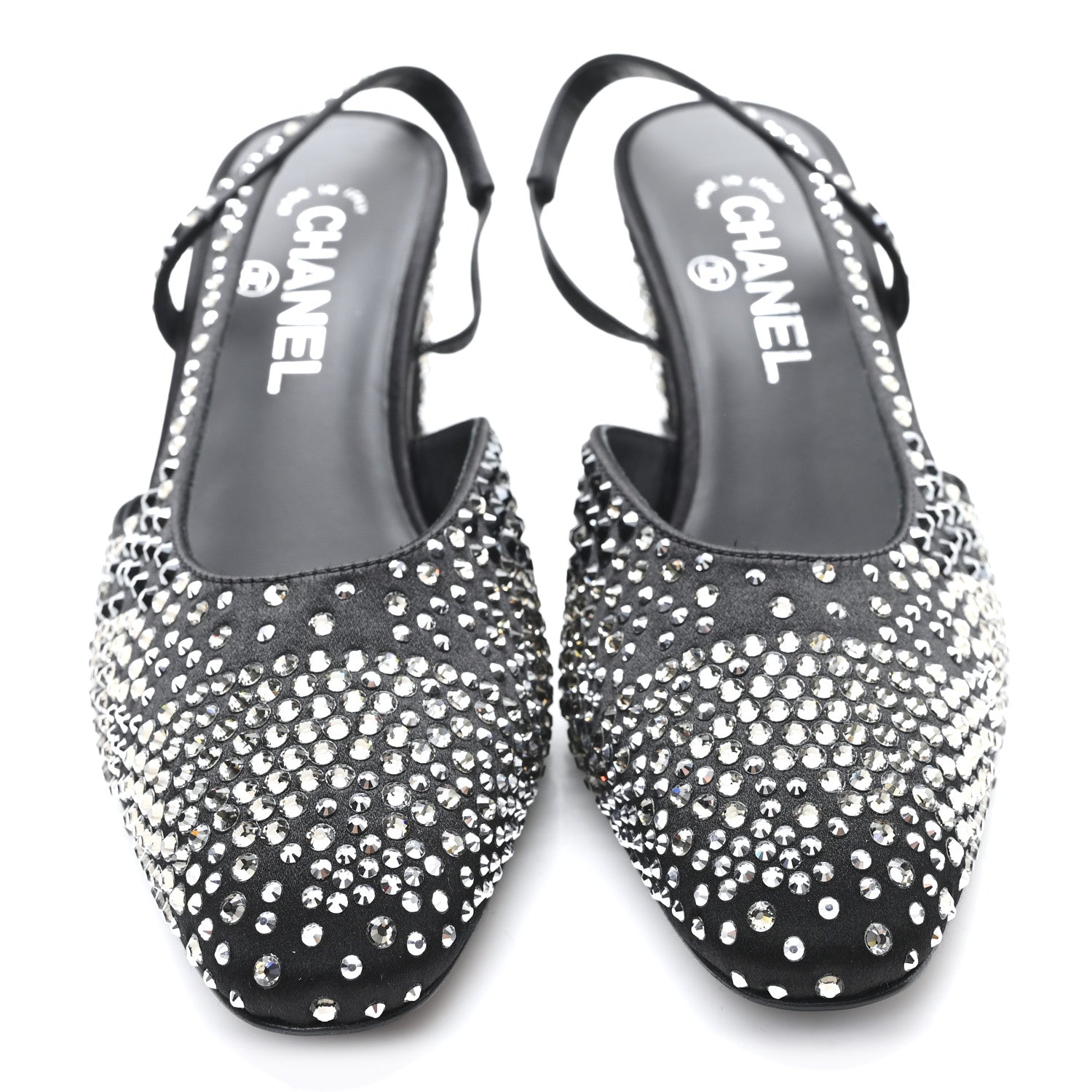 Strass Cap Toe CC Slingback Pumps 38.5 Black
