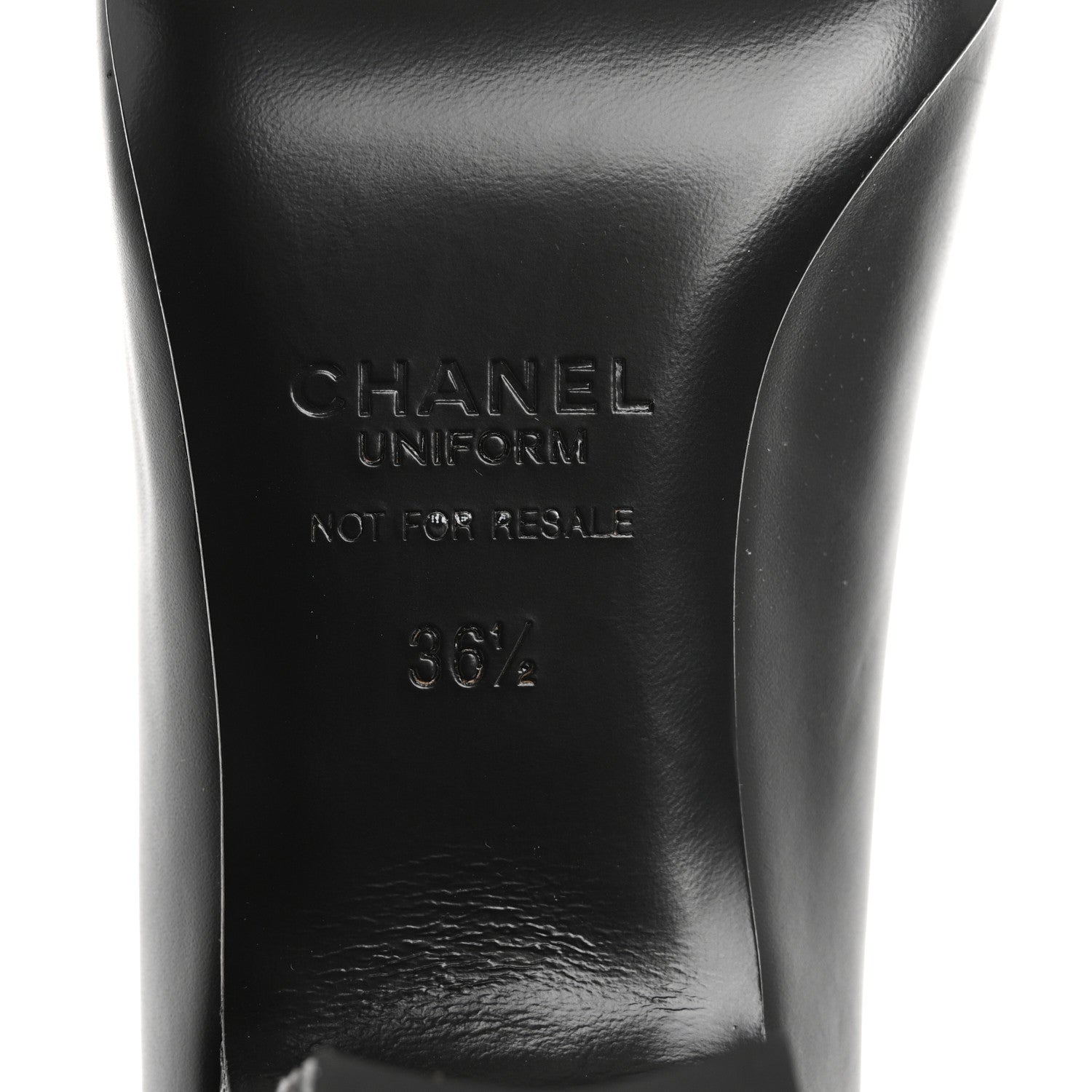 Lambskin Cap Toe CC Uniform Pumps 36.5 Black