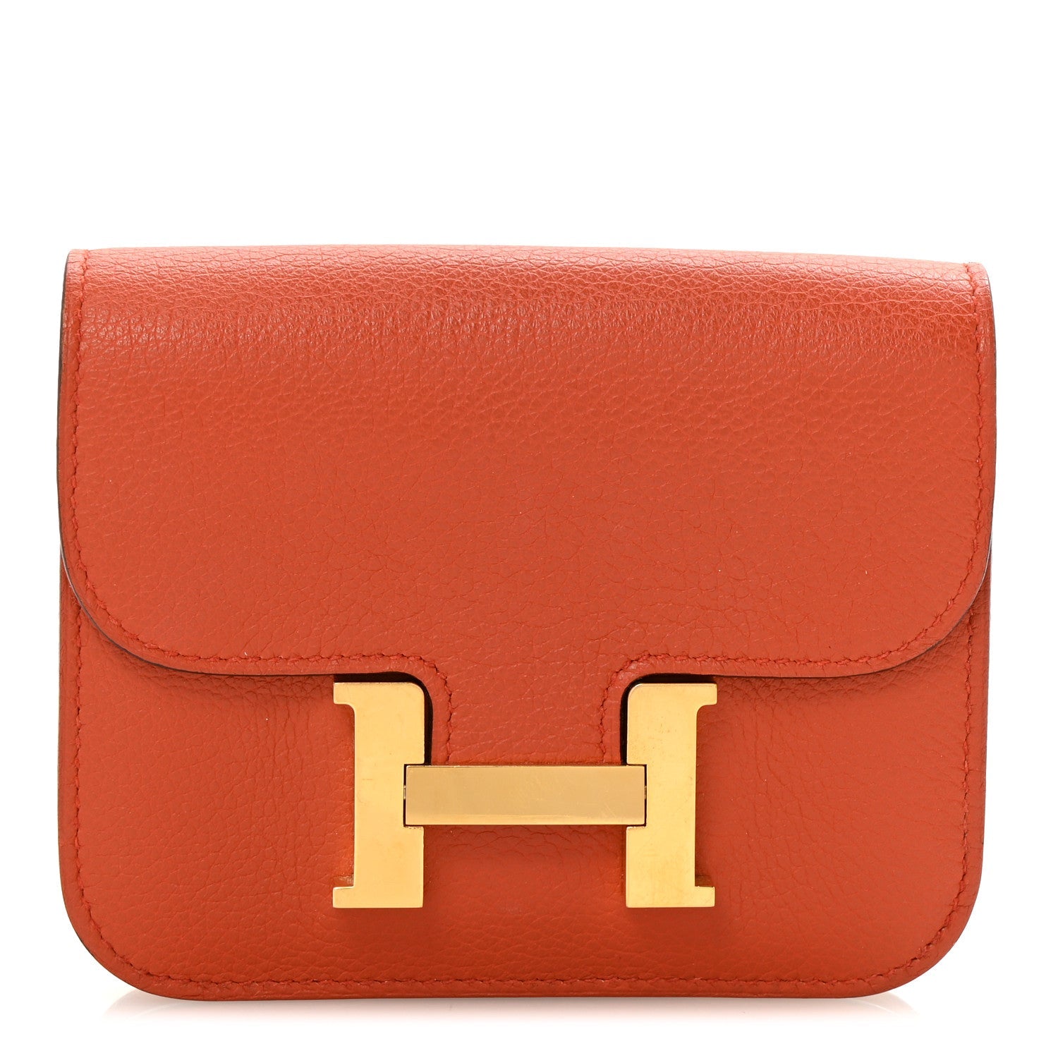 Evercolor Bi-Color Constance Slim Wallet Terre Battue Capucine