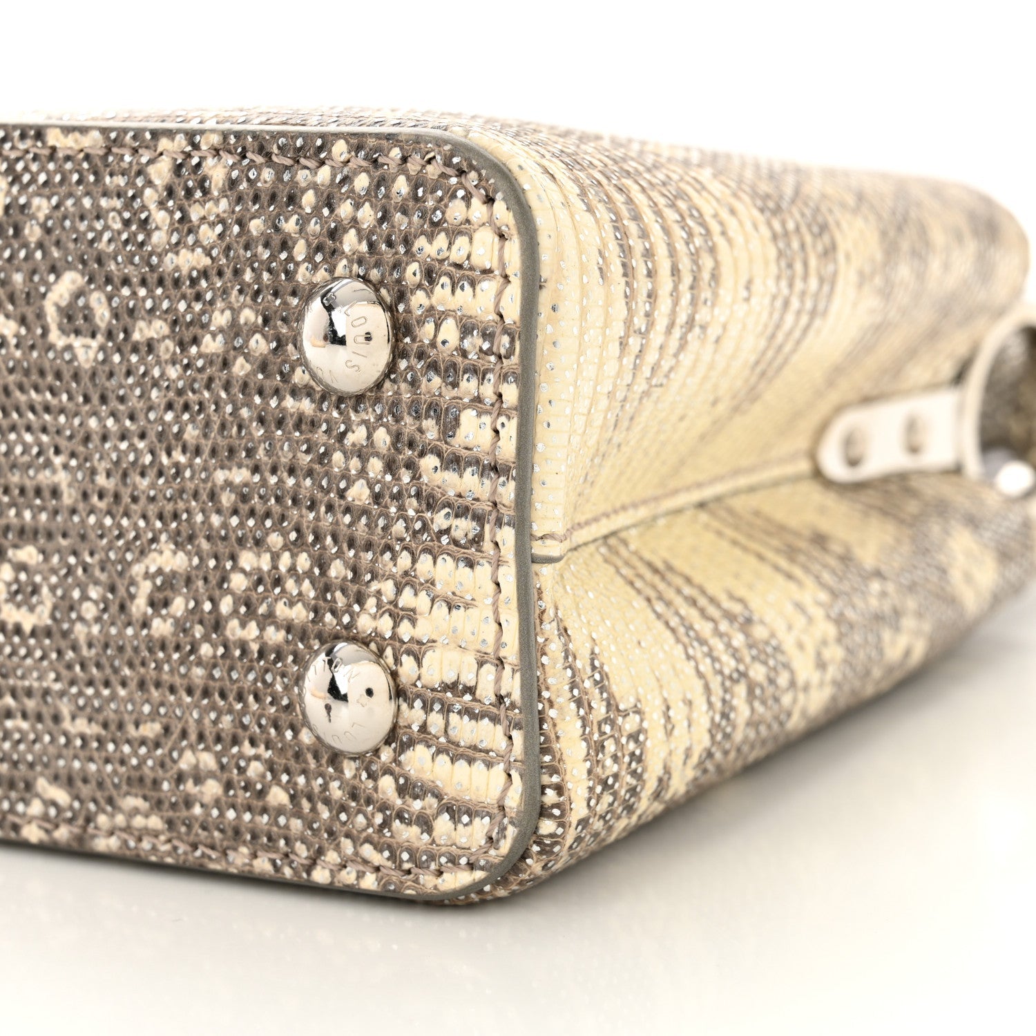 Lizard Mini Capucines Argento