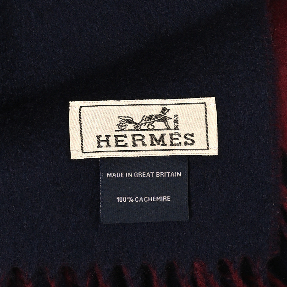 Cashmere Recto Verso Muffler Rouge H Marine