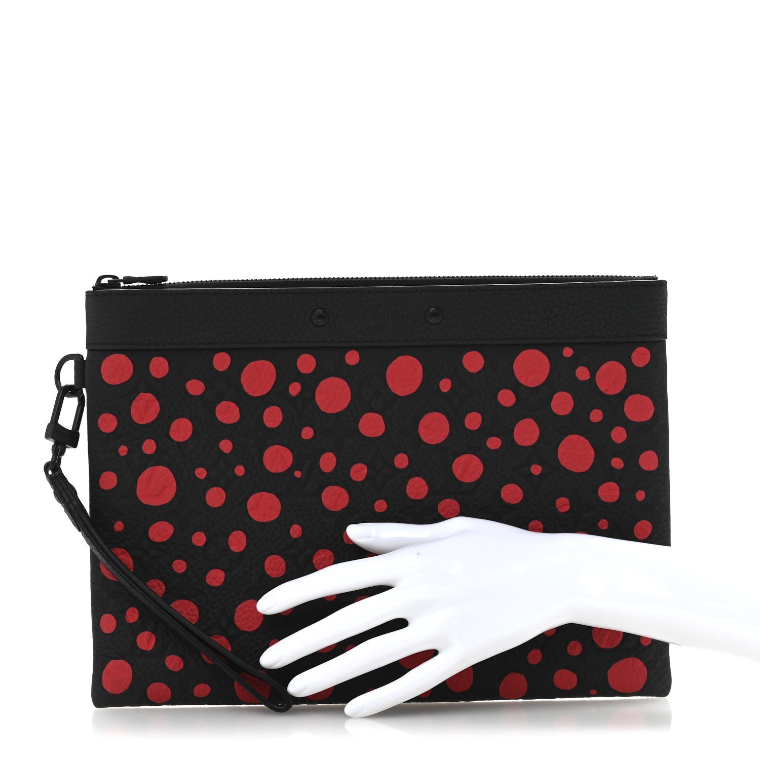 LV X YK Taurillon Monogram Pochette To-Go Black Red
