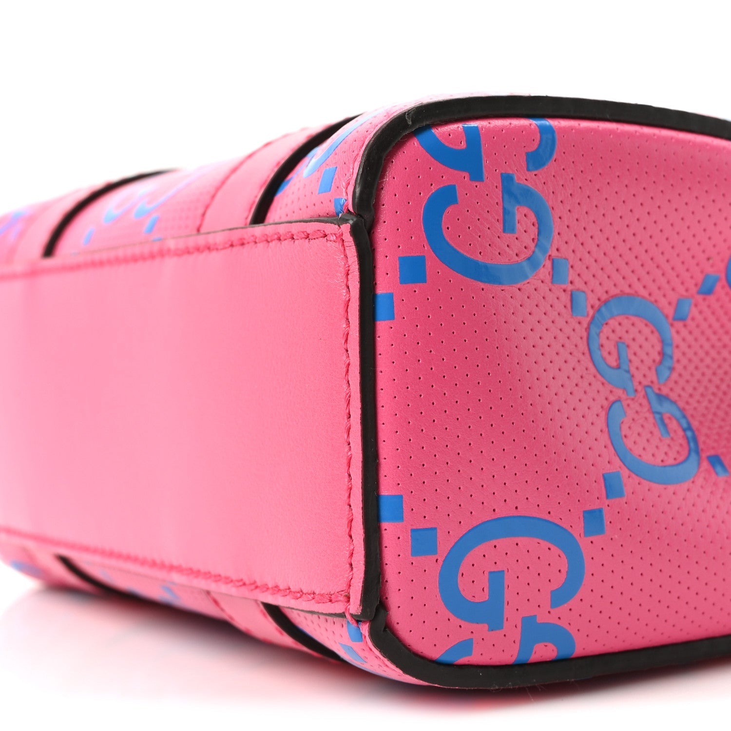Calfskin GG Tennis Embossed Mini Tote Bag Modern Fuchsia Modern Blue