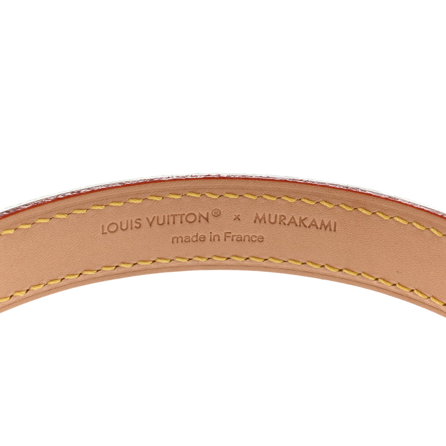 LV X TM Monogram Multicolor Dog Collar MM White
