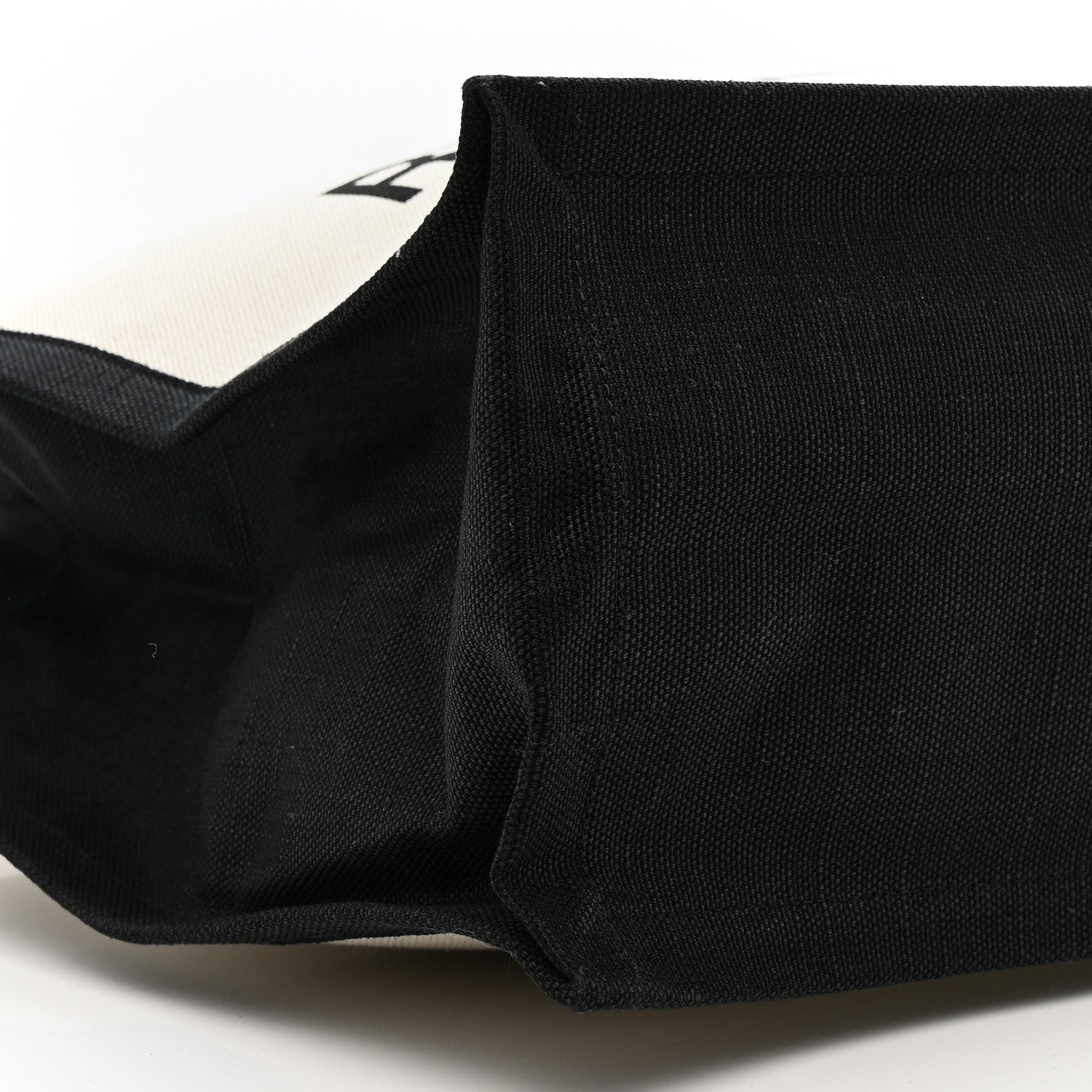 Linen Calfskin Rive Gauche Tote White Black