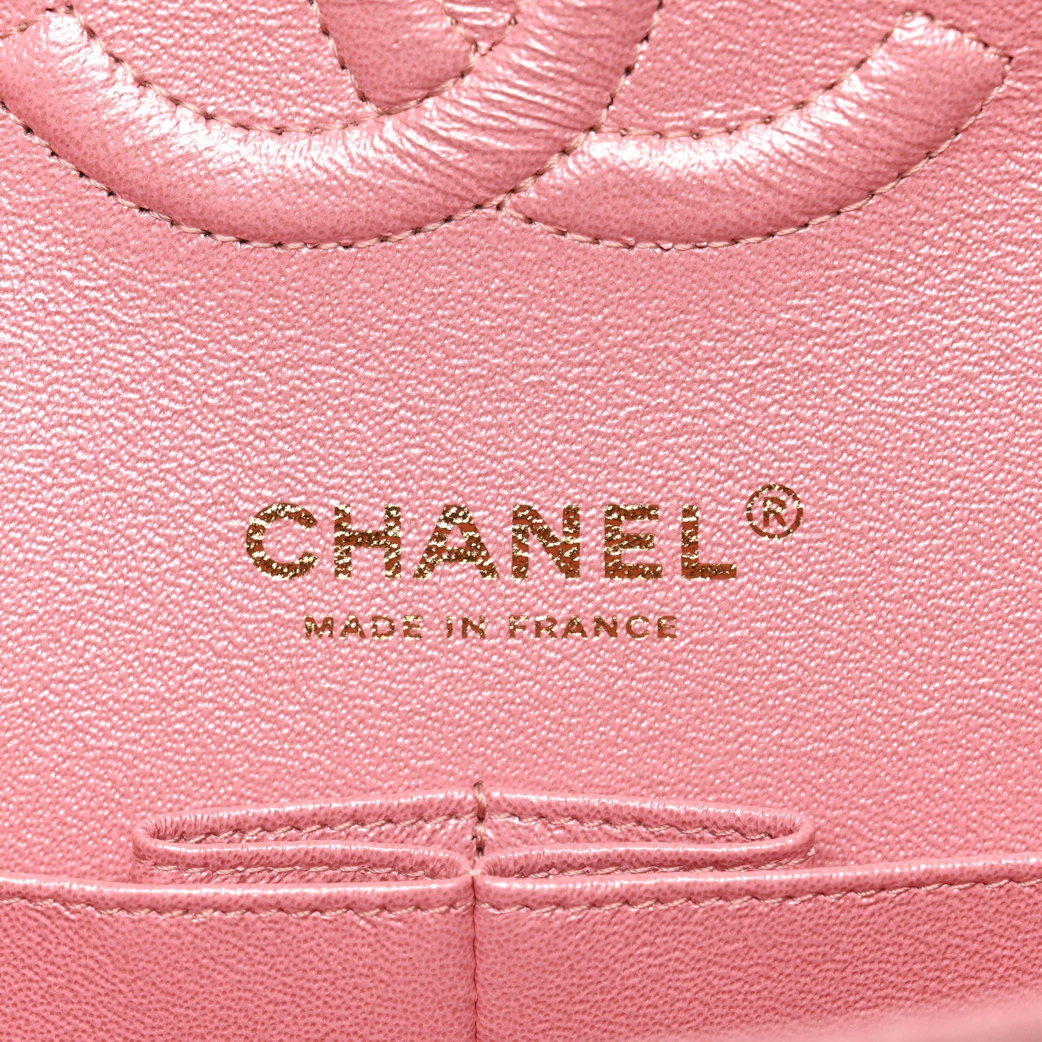Iridescent Caviar Quilted Medium Double Flap Rose Pink