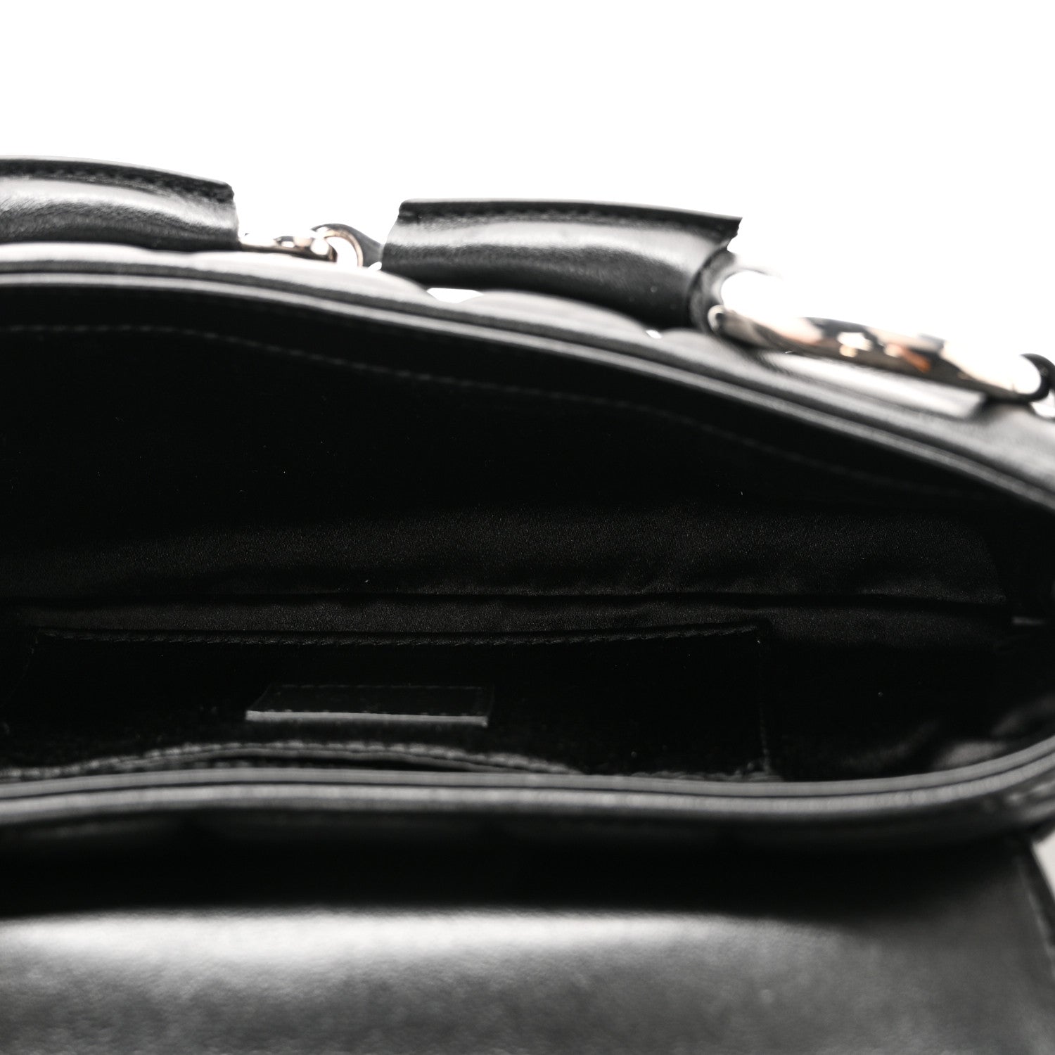 Nappa Vertical Matelasse Small Maxi Horsebit Chain Shoulder Bag Black