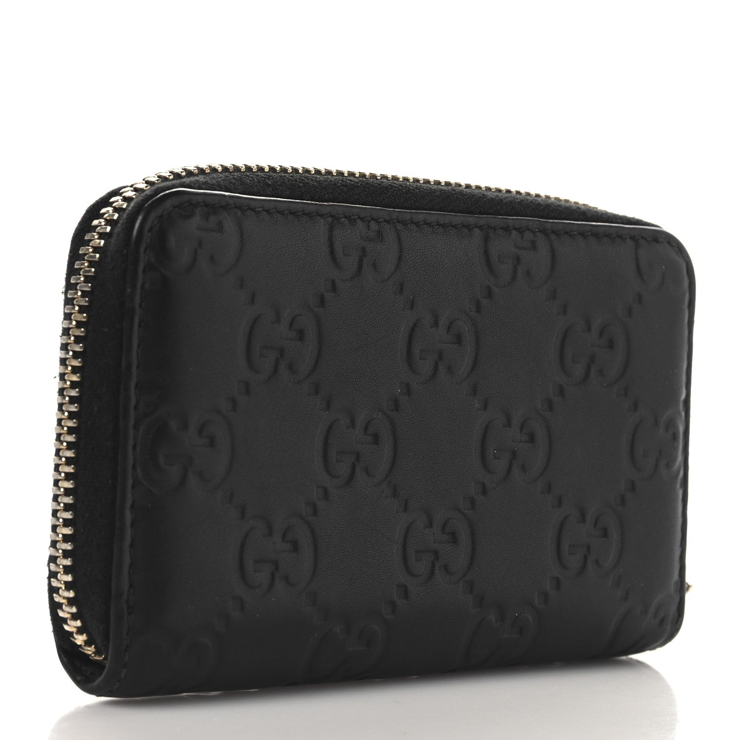 Guccissima Zip Around Card Case Black