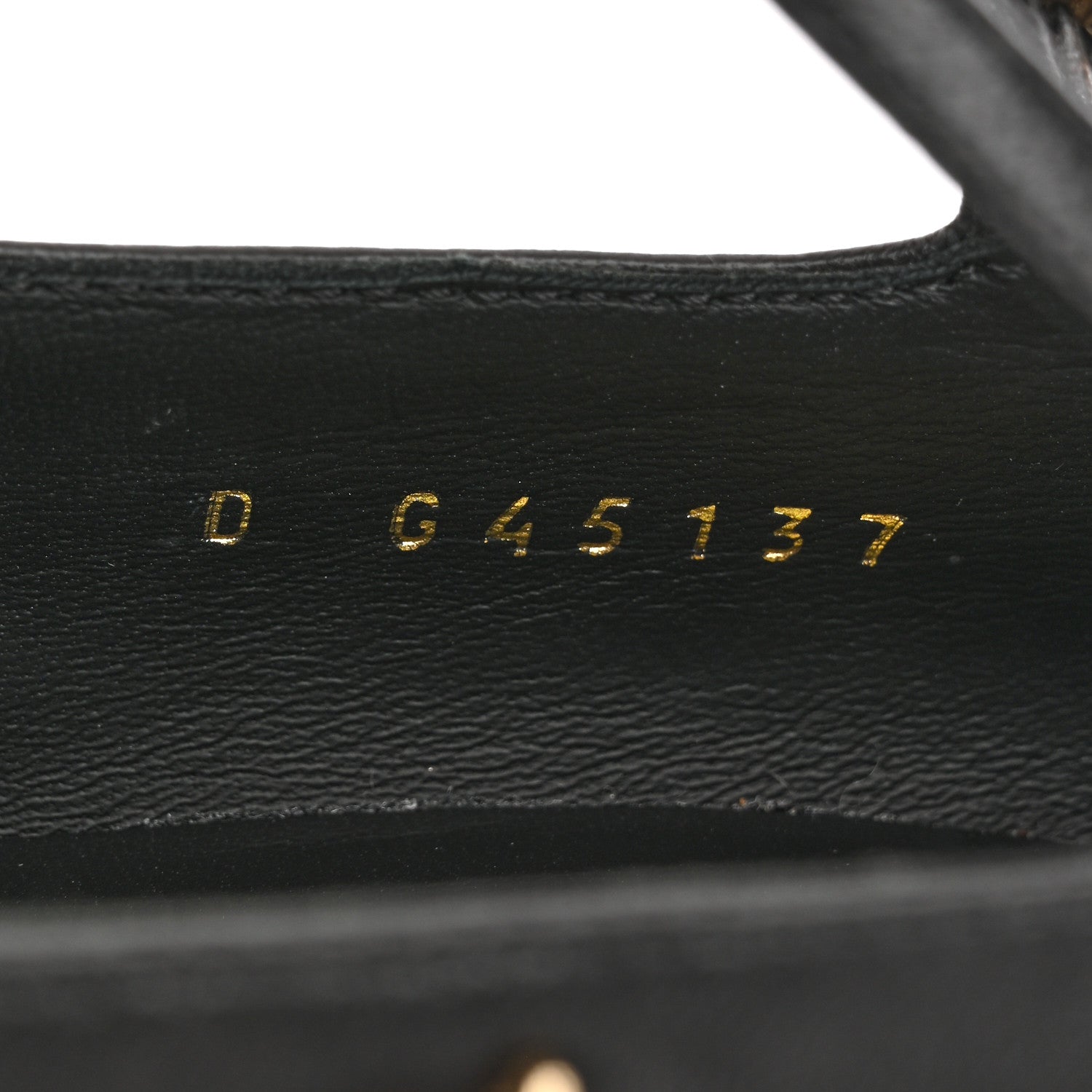 Lambskin Patent Cap Toe Charms Mary Jane Pumps 36.5 Black