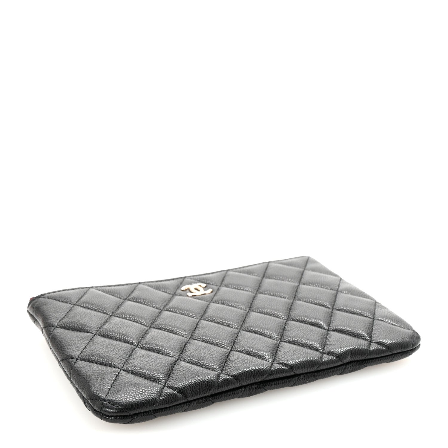 Caviar Quilted Cosmetic Case Black