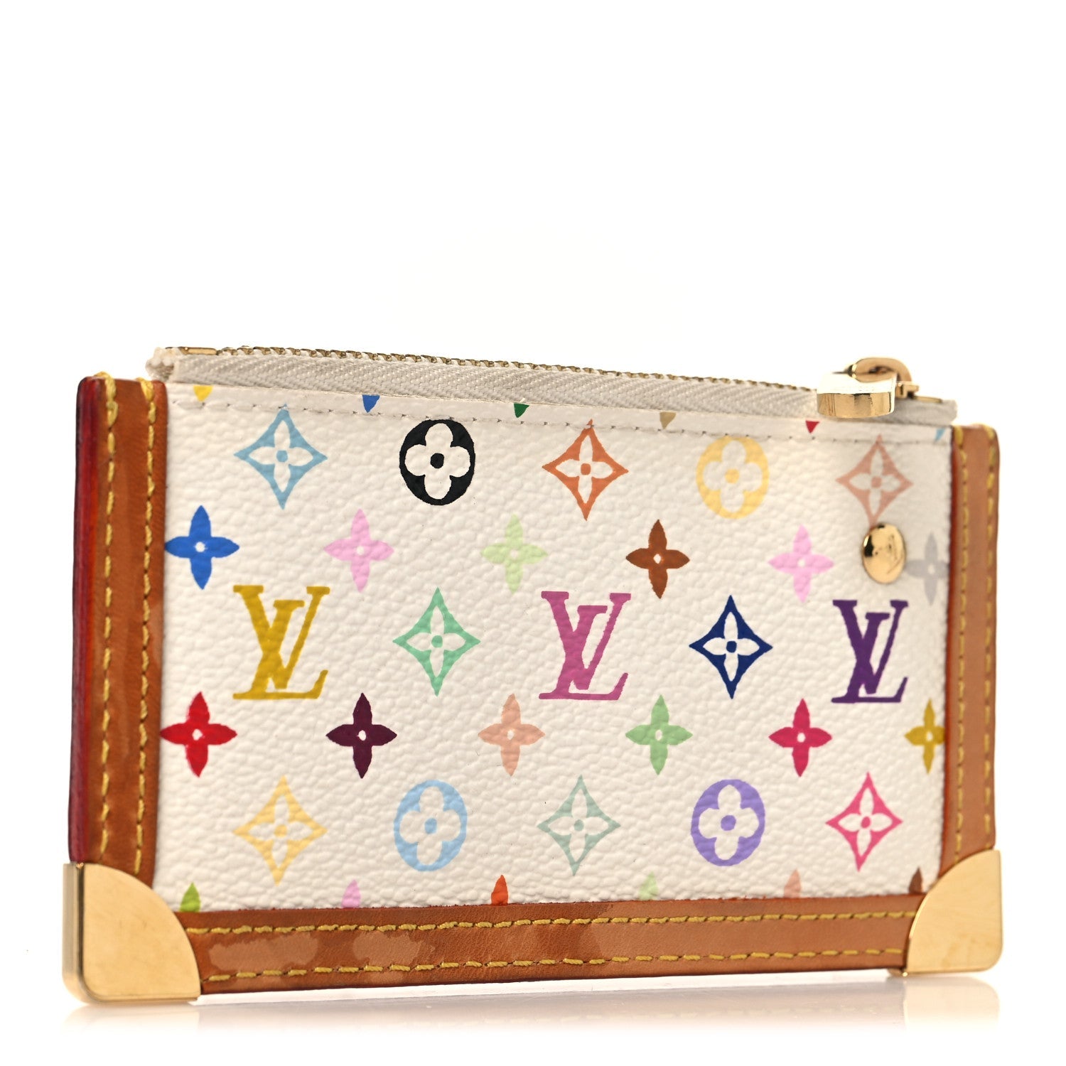 Monogram Multicolor Key Pouch White