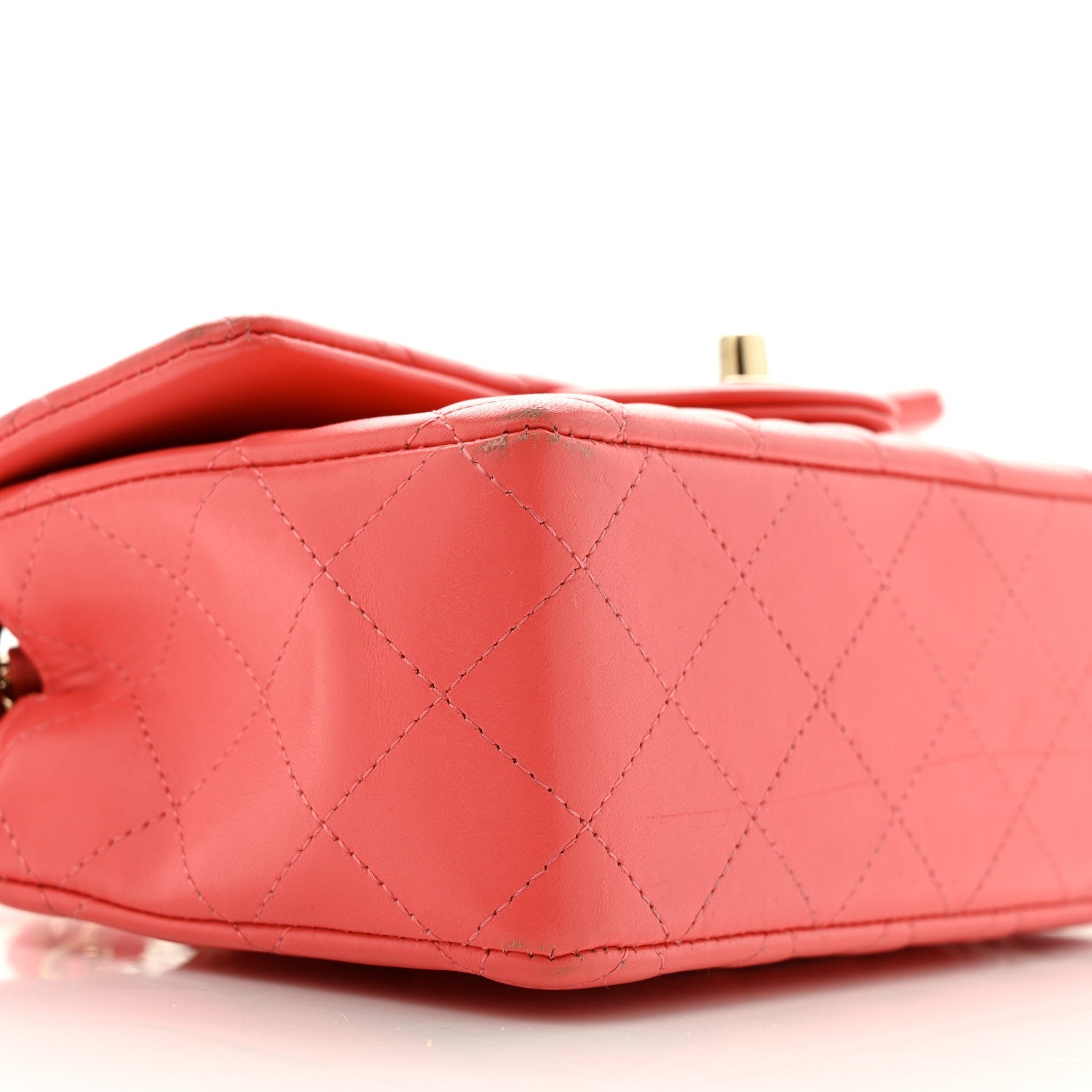 Lambskin Quilted Mini Rectangular Flap Pink