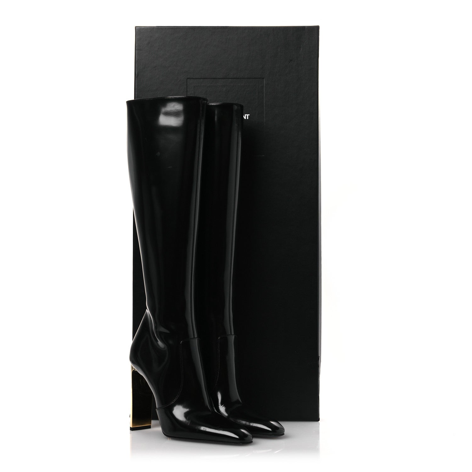 Glazed Calfskin Auteuil 105mm Zip Boots 38 Black