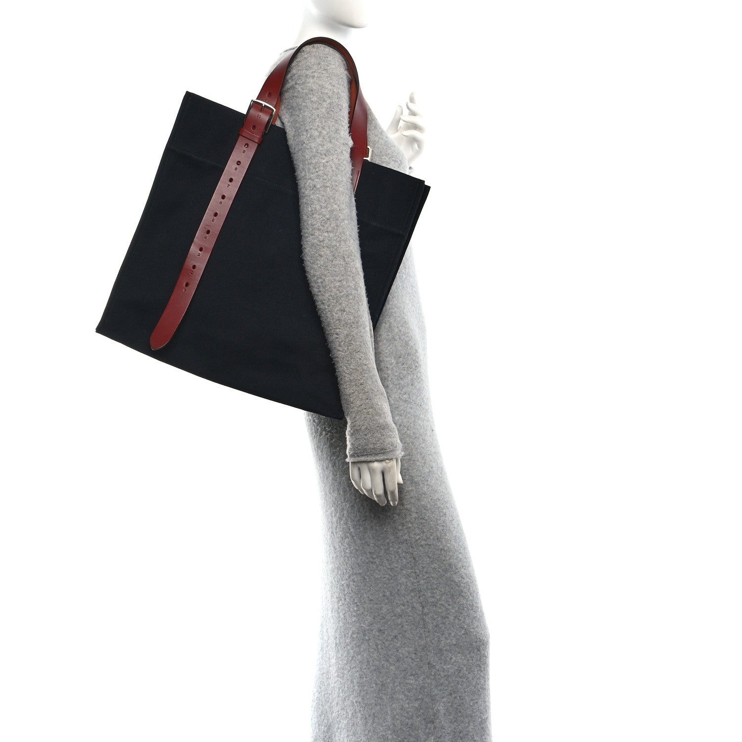 Toile Goeland Vache Hunter Etriviere Shopping Bag Bleu Nuit Rouge H