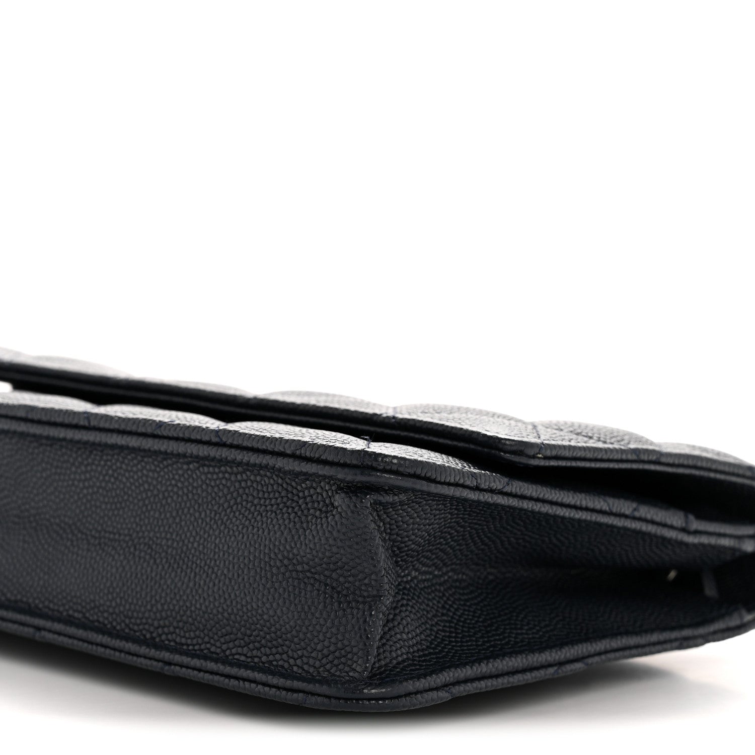 Caviar Quilted Wallet on Chain WOC Navy Blue
