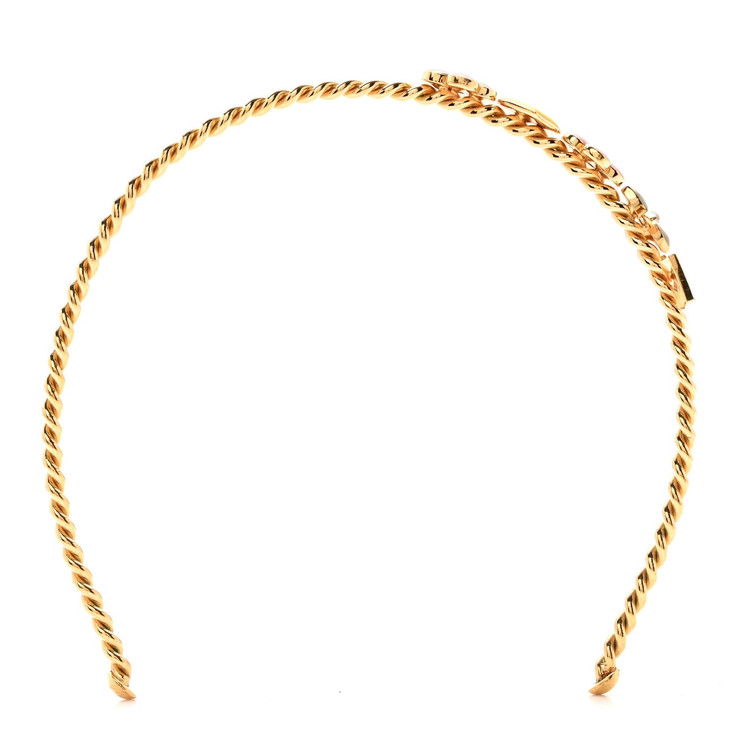 Brass Enamel Monogram Sweet Headband Gold
