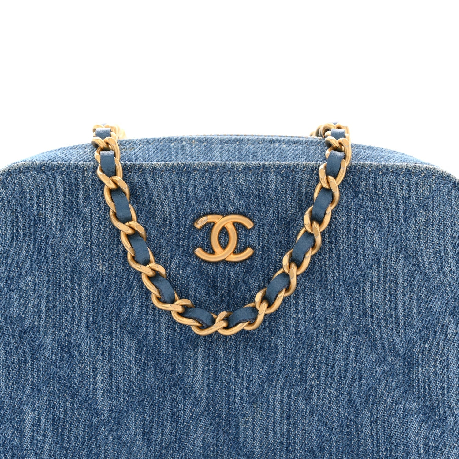 Denim Quilted CC Pearl Crush Camera Case Blue