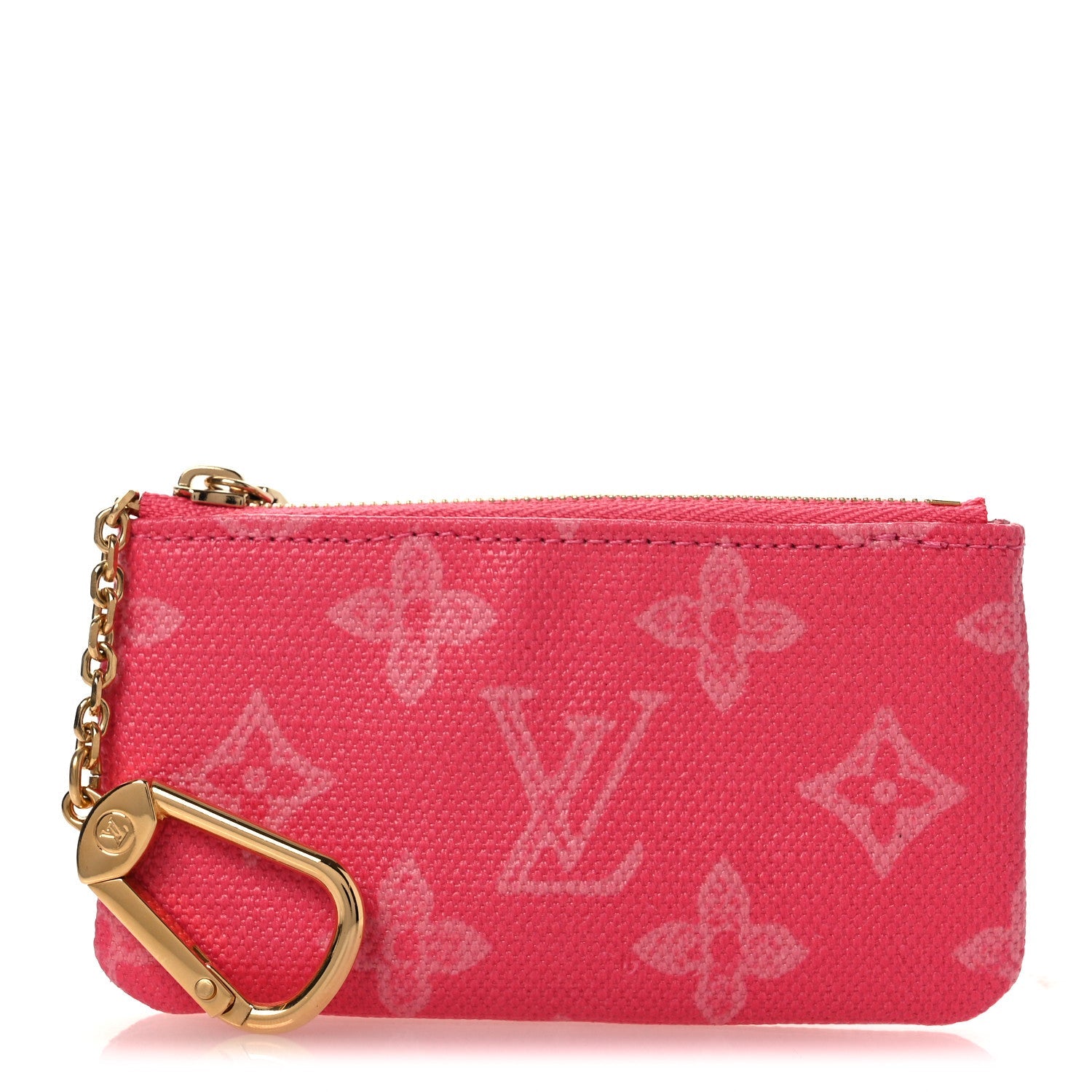 Monogram Origine Lin Key Pouch Rose Ruban
