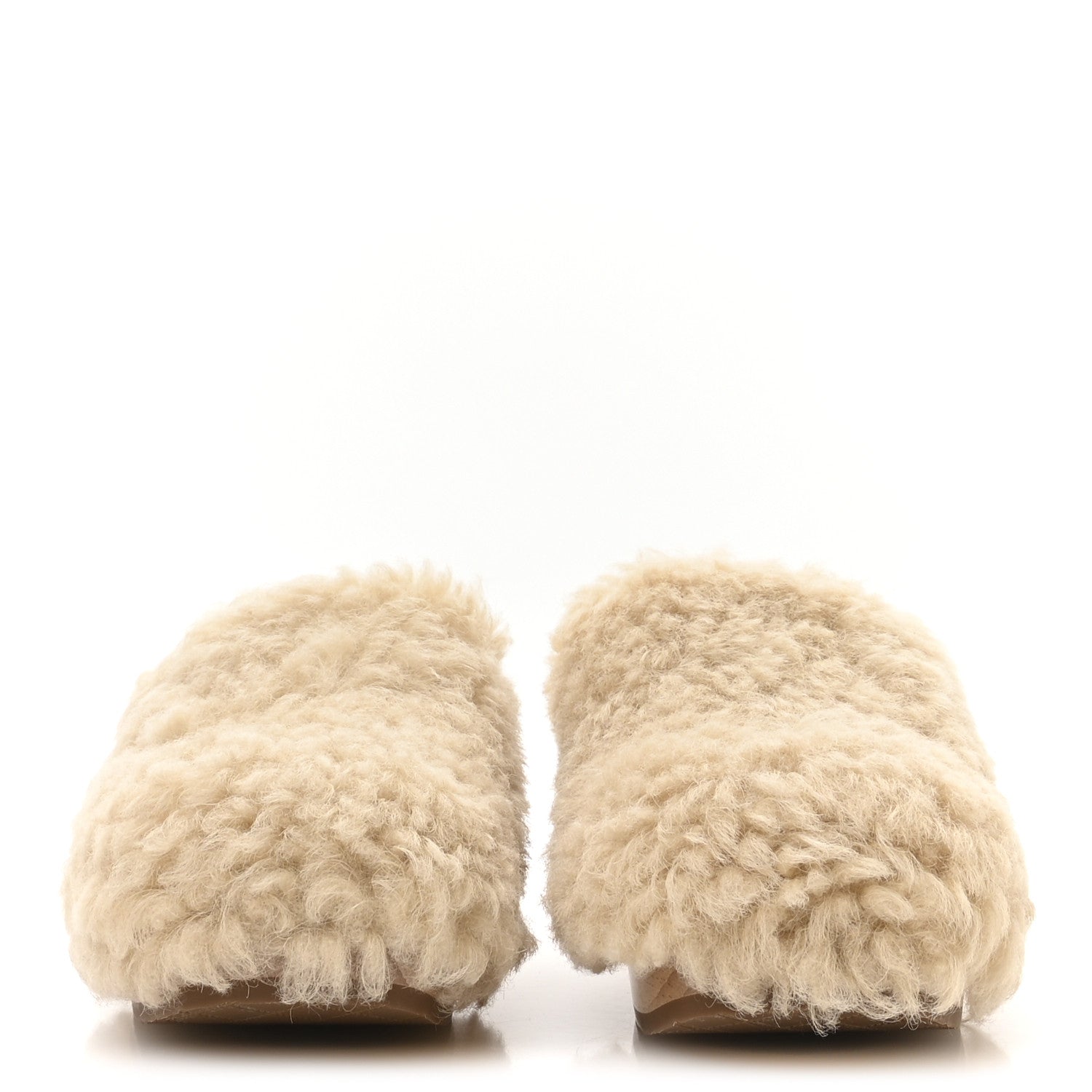 Shearling Lambskin Clogs 38 Beige