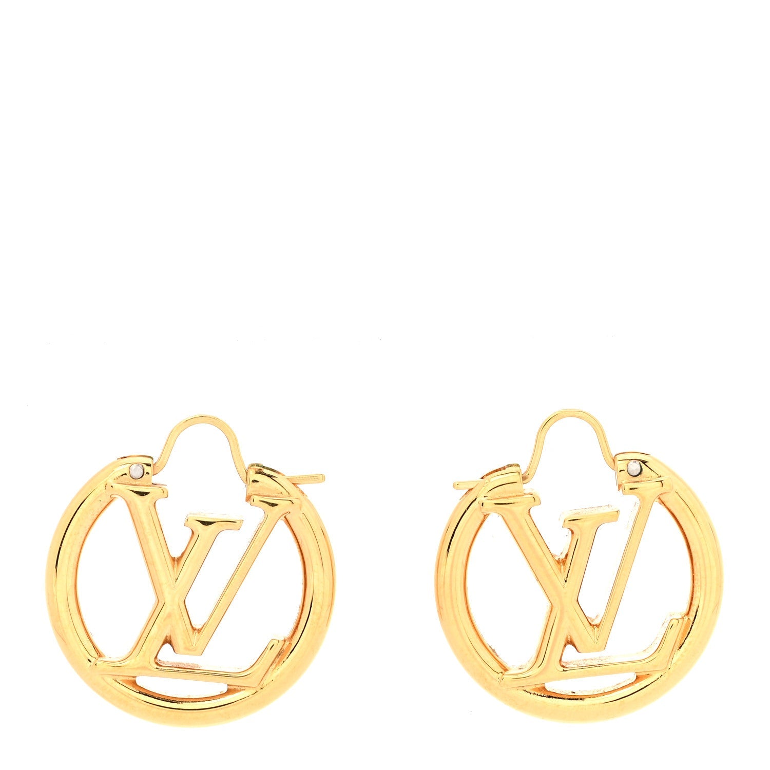 Metal Small Louise Hoop Earrings Gold